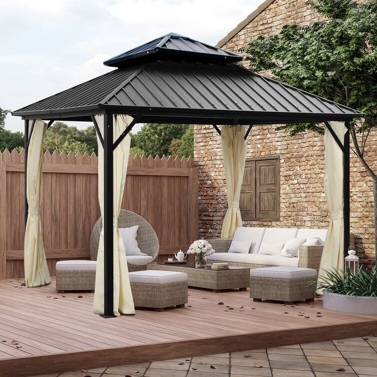 3*3m double roof aluminium outdoor pavilion steel roof luxury garden gazebo