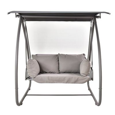 Adult Swing Outdoor Swing 2 Seater Sweet Garden Hanging Chair Aluminum Patio Porch Swing With Canopy