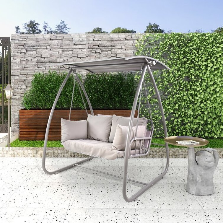 Garden Comfortable Hanging Swing Outdoor Furniture Outdoor Metal Frame Patio Swing 2 Person Porch Swing With Canopy