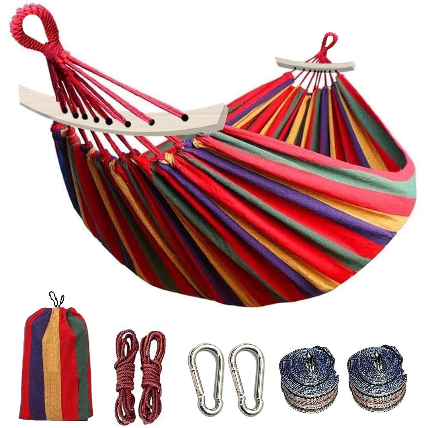 New Design Camping Double Hammock 250kg Outdoor Portable Travel Hammock Garden Canvas Hanging Hammock