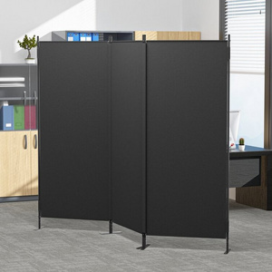 Portable 3 panel room divider Slide Folding office Moving Partition Wall