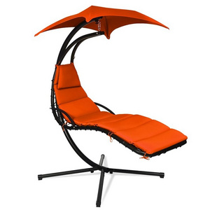 Outdoor Hanging Chaise Lounger Portable Hammock Swing Chair Patio Swing Chair Wtht Stand And Cushion