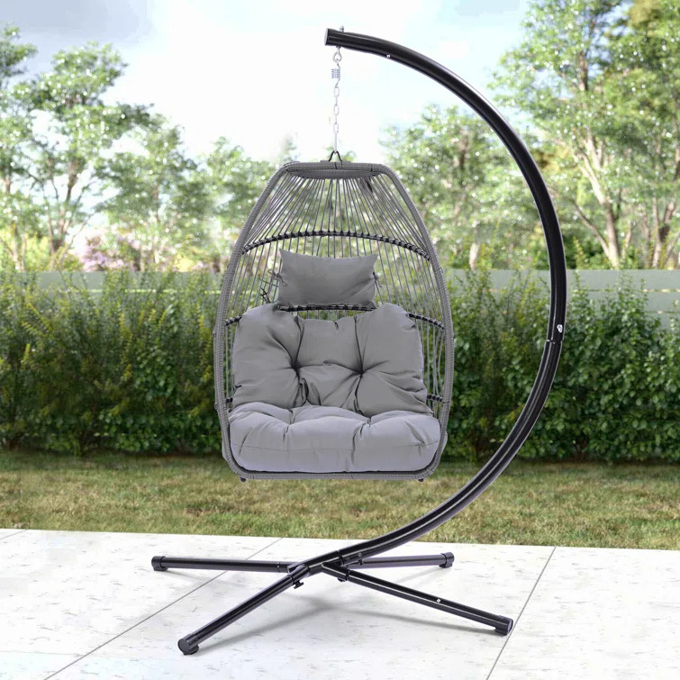 Outdoor Patio Hanging Egg Swings Chair Gardeon Outdoor Furniture Egg Hammock Hanging Swing With Metal Stand