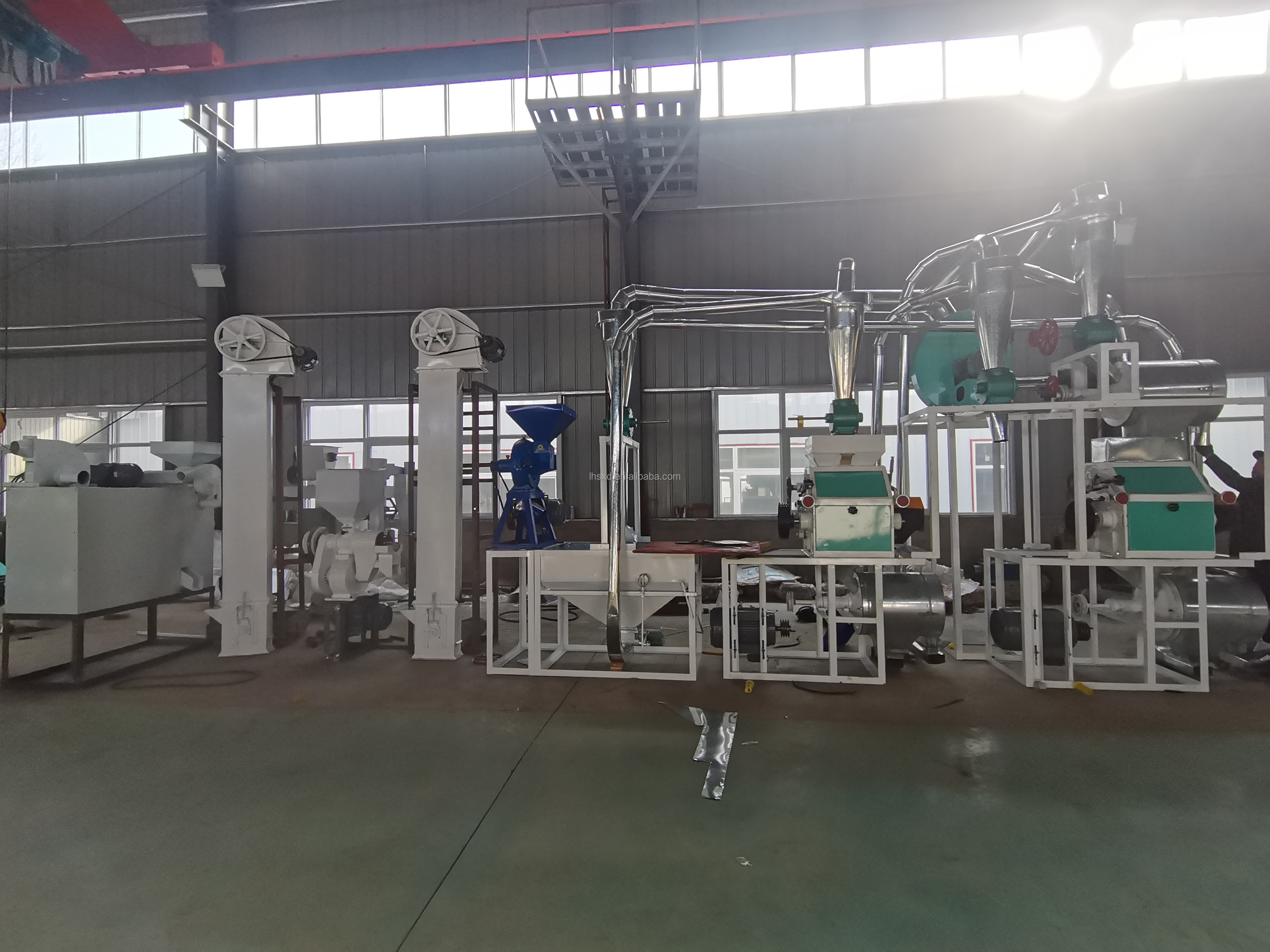 300-1000kg per hour wheat maize corn flour milling making machine/Grain flour mill plant production line