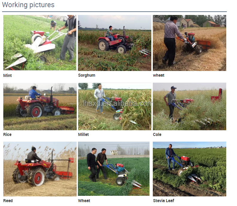 Agricultural Machine Walking Tractor Harvester/Crops Fodder Harvester / Hand Operated Paddy Harvester