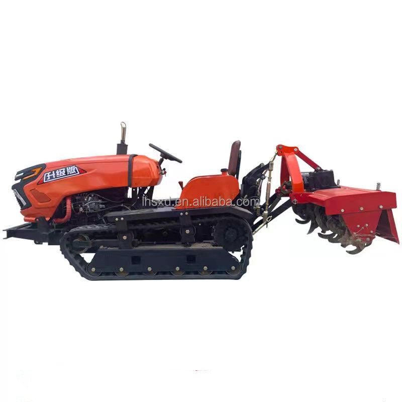 Small riding type crawler drive weeding sowing fertilizing ditching farm tools/crawler rotary tiller for agricultural