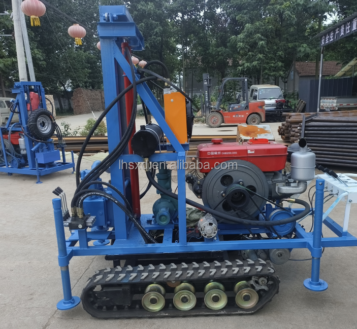 25HP 100m Crawler drilling rig for farm /28HP 120m water well drilling  machine