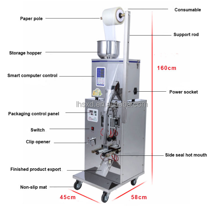 Automatic Form Fill Seal Machine Vertical Pouch Sachet Bag Packing Machine/Spices Tea Bag Packaging Machinery Price