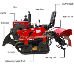 Commercial farm tilling machine/mini Bulldozer machine for cultivator with small crawler chains tractor