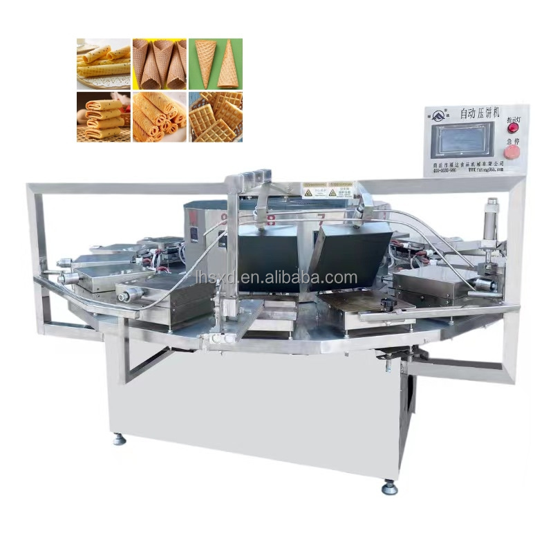 Fully automatic cake pressing equipment with adjustable heating temperature and time /Waffle cone maker/Ice cream cone machine