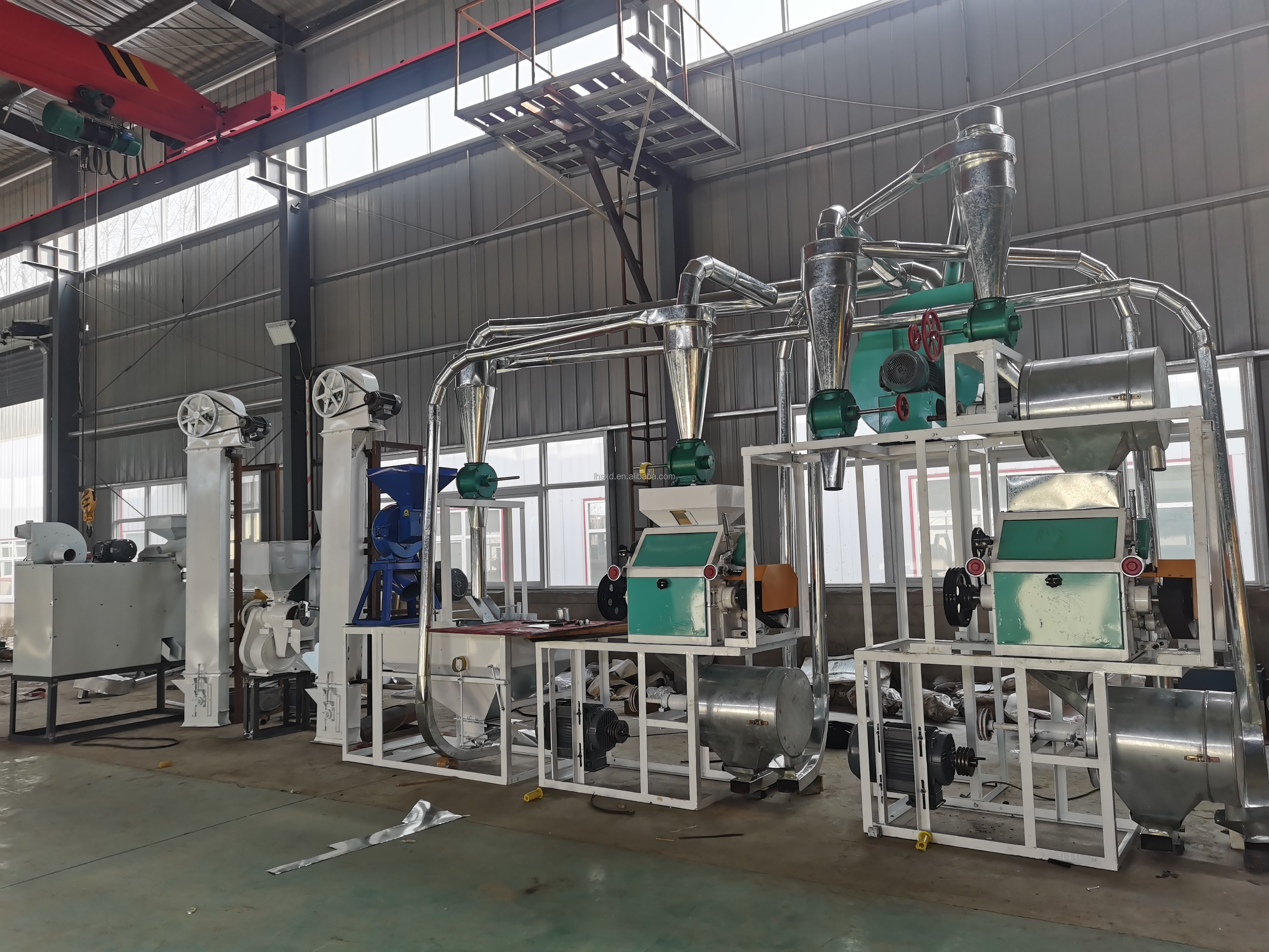 300-1000kg per hour wheat maize corn flour milling making machine/Grain flour mill plant production line