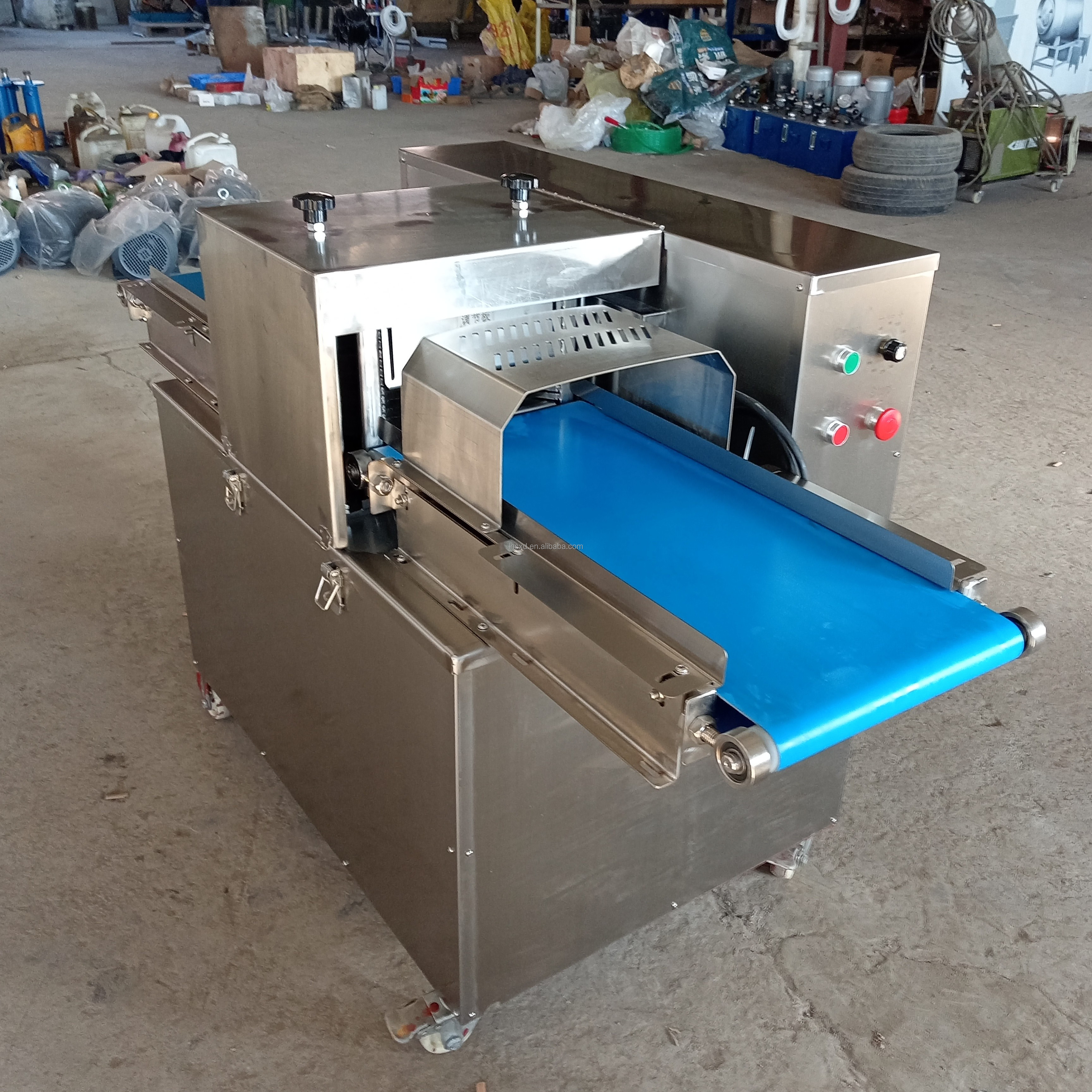 Fresh meat horizontal slicer  Fresh Beef Pork Meat Breast Jerky Slicer 40CM width belt Flake pork meat cutting slicing machine