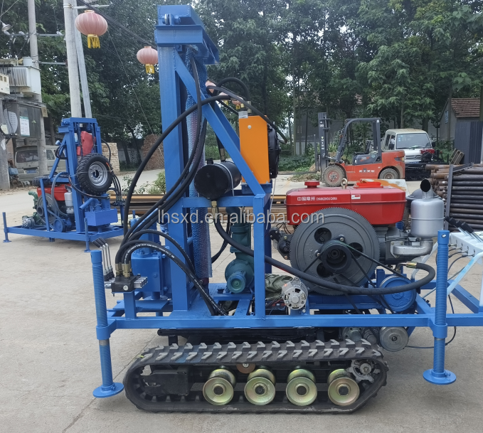 25HP 100m Crawler drilling rig for farm /28HP 120m water well drilling  machine