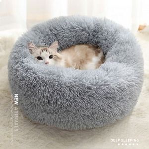 Deluxe Pet Bed For Cats And Dogs Plush Donut Pet Bed Warm Cuddler Kennel Soft Puppy Sofa Cat Cushion Bed Sleeping Bag