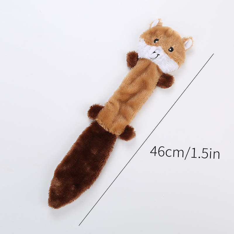 Wholesale Dog and Cat Teething Plush Toys Large No Stuffing Squeaky Plush Dog Toy Fox Raccoon and Squirrel