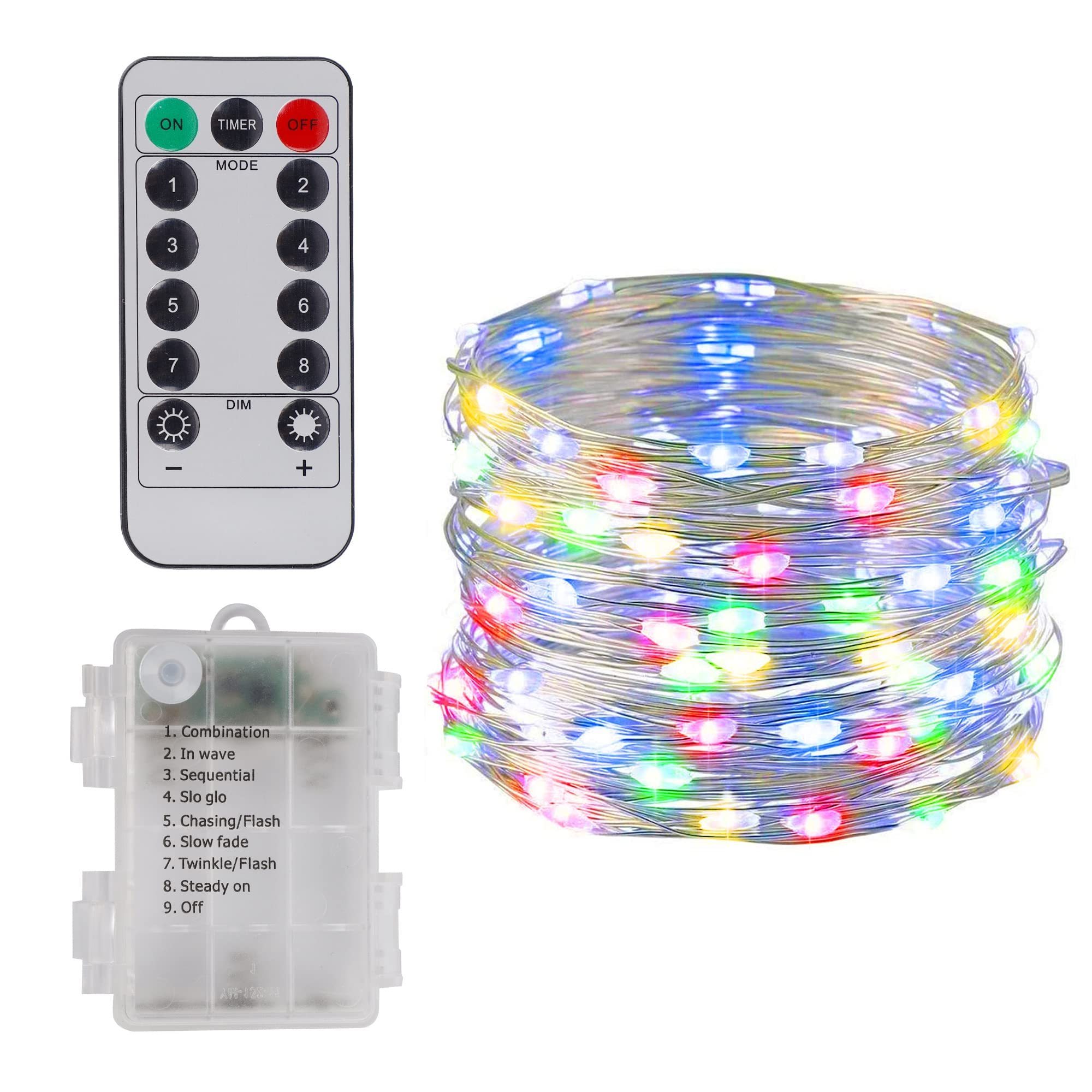 Woohaha LED Fairy Lights Battery Operated String Lights with 8 Modes Remote Control Timer Waterproof Copper Wire Twinkle Lights