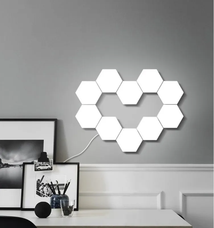 DIY Smart Sensitive Honeycomb Led Hexagonal Wall Lights Modular Touch Led Quantum Night Lamp Magnetic For Home Bedroom