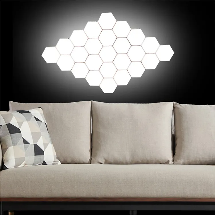 DIY Smart Sensitive Honeycomb Led Hexagonal Wall Lights Modular Touch Led Quantum Night Lamp Magnetic For Home Bedroom