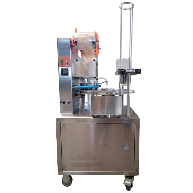 High Speed Drinking Water Bubble Tea Cup Sealing Machine/ Automatic Water Tea Plastic Cup Filler Sealer Machine