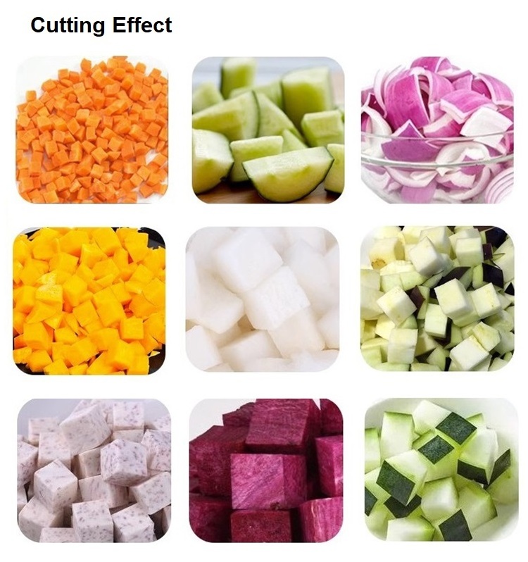 Industrial Vegetables Fruit Ginger Potato Carrot Dicing Slicing Cube Cutting Cutter Machine