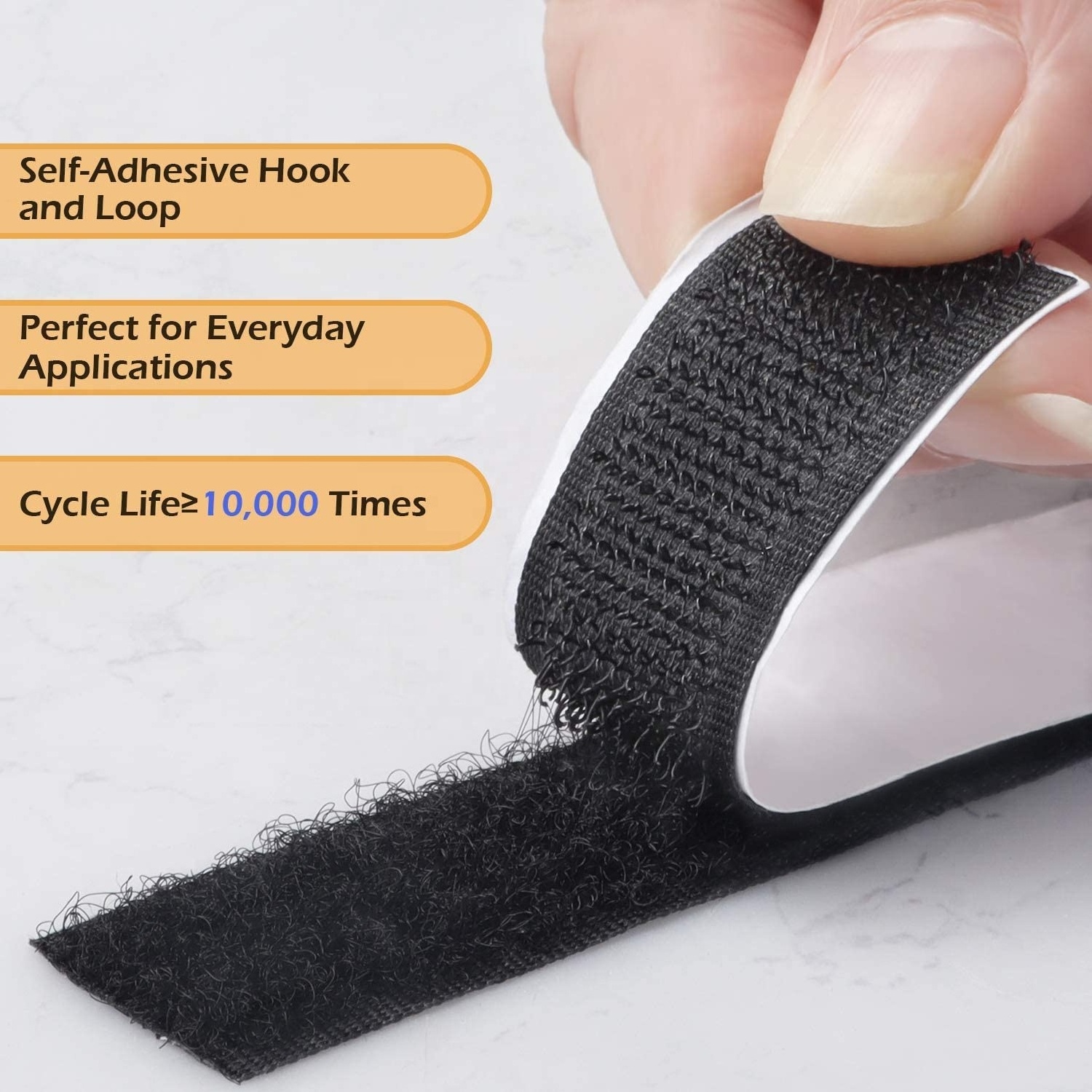 Manufacturers selling 70% nylon black hook and loop strap velcroes self adhesive hook and loop fastener tape