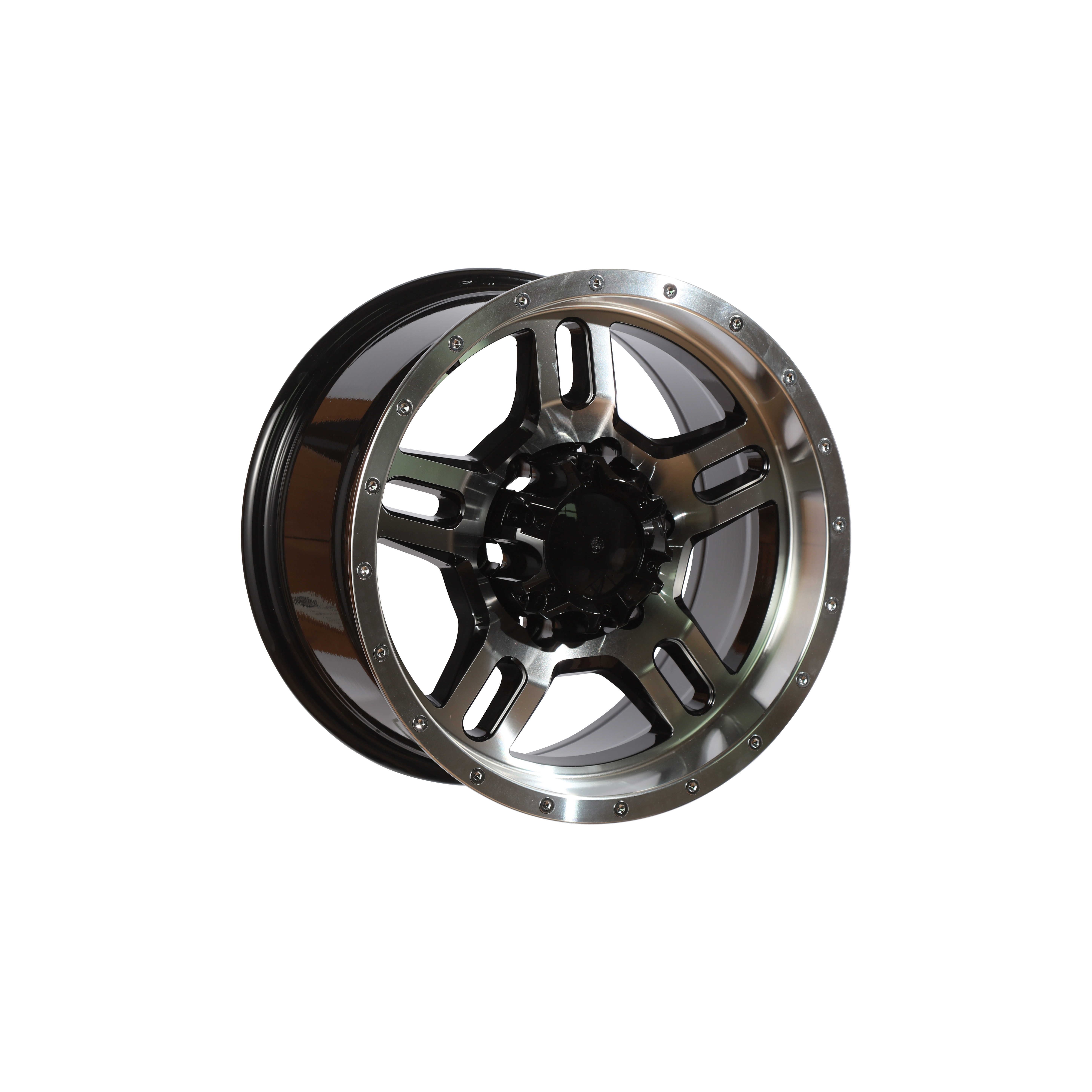 5324 15 Inch Alloy Car Wheel Rims Chinese Factory High Quality Rims 6 Hole Black Five-Pointed Star Aluminum Alloy Car Wheel