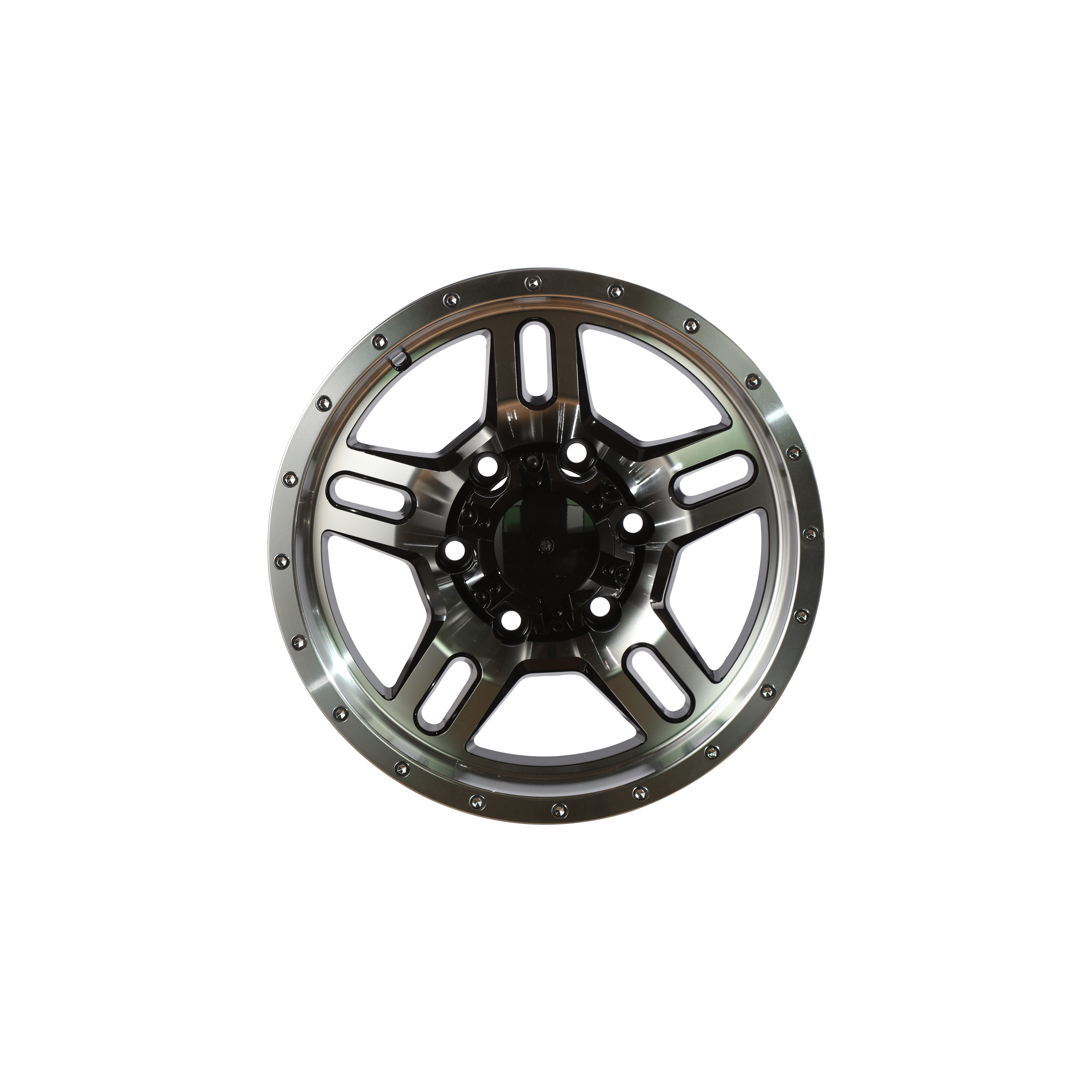 5324 15 Inch Alloy Car Wheel Rims Chinese Factory High Quality Rims 6 Hole Black Five-Pointed Star Aluminum Alloy Car Wheel