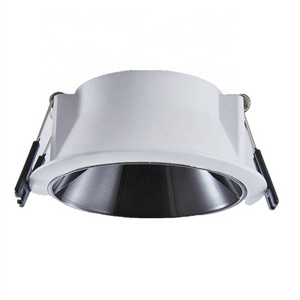 Indoor Ceiling Aluminum Cutout 75mm 3 Inch Fixed LED Downlight Housing GU10 MR16 Recessed Light Downlights Housing Fixture Black