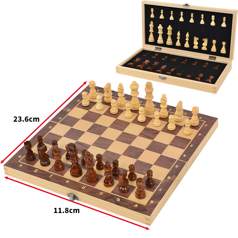 Classic Chess Set with Folding Chess Board and Staunton Chess Pieces for Beginners Kids