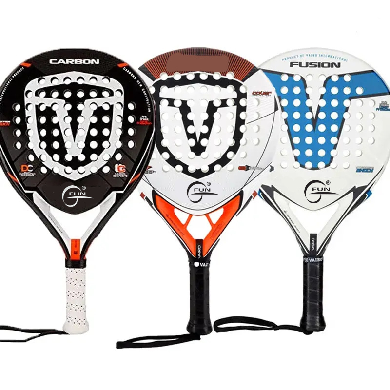 Padel Racket Carbon Fiber Surface with EVA Memory Flex Foam Core Padel Tennis Racquets Lightweight