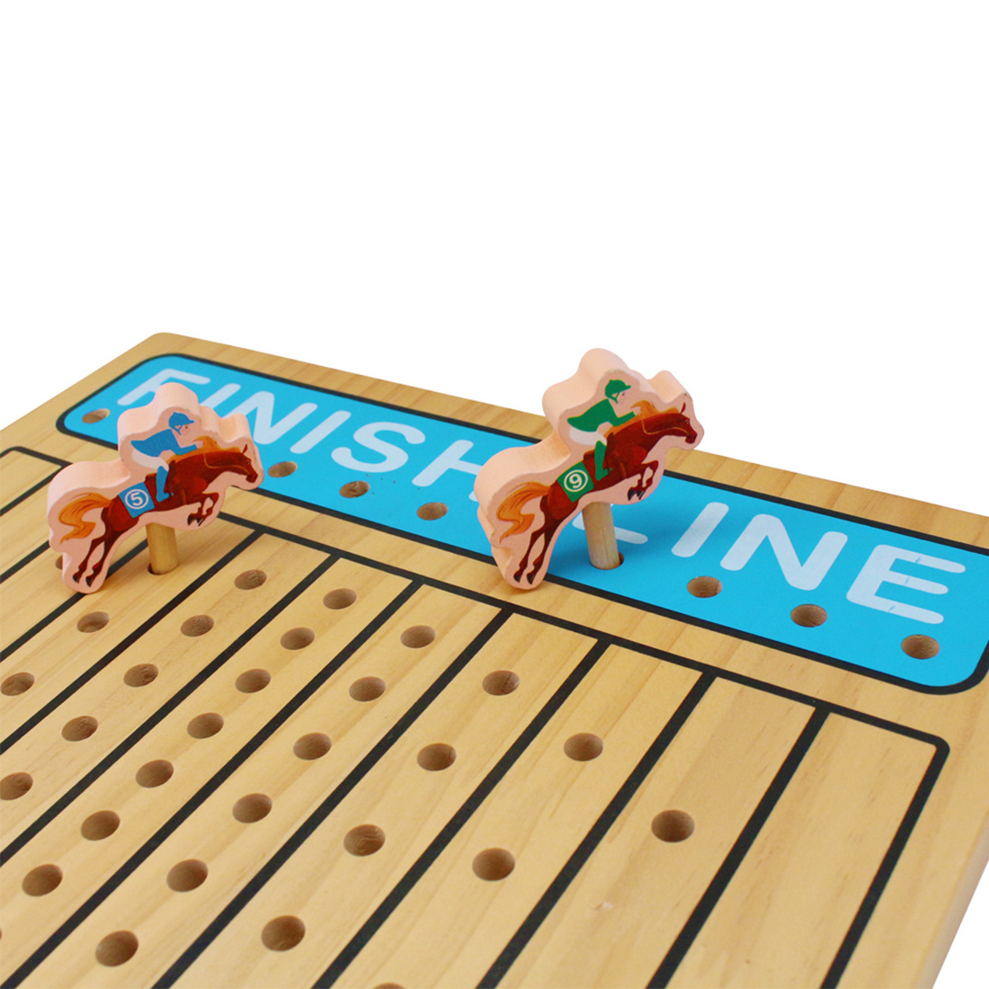 Wood Metal Horses Thickened Finish LINE with Dice Cards Chips Family Tabletop Game Night Horseracing Game Horse Race Board Game