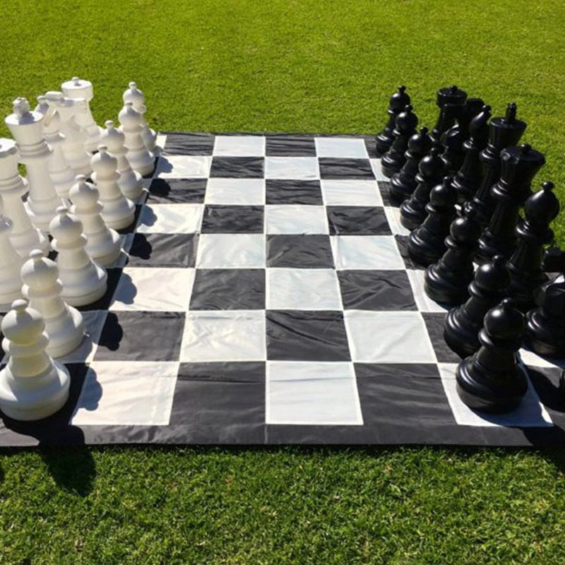 Giant Chess Set Outdoor Games for Family Lawn Games Large Chess Pieces & 5x5ft Giant Chess Board