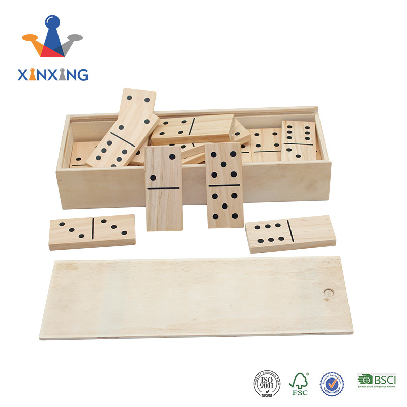 Domino Game with a wooden box set double six can play with your friend on table