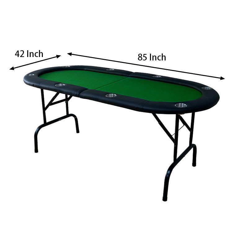 Texas Hold 'em Poker/Casino Game Table with Leather Cushioned Rail 10 Player Folding Gambling Table