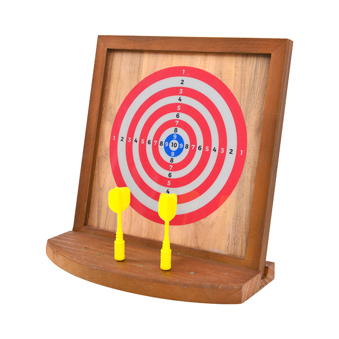 2IN1 Wood Foldable Dart Board Game Tournament Bristle Dartboard and Easy Cabinet with 6 Steel Tip Darts