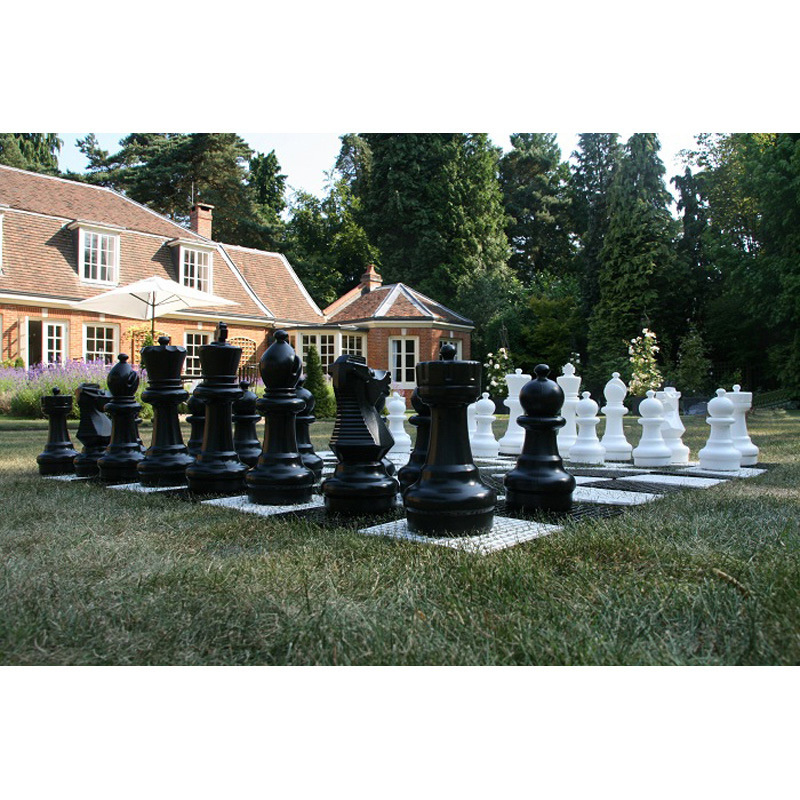 Giant Chess Set Outdoor Games for Family Lawn Games Large Chess Pieces & 5x5ft Giant Chess Board