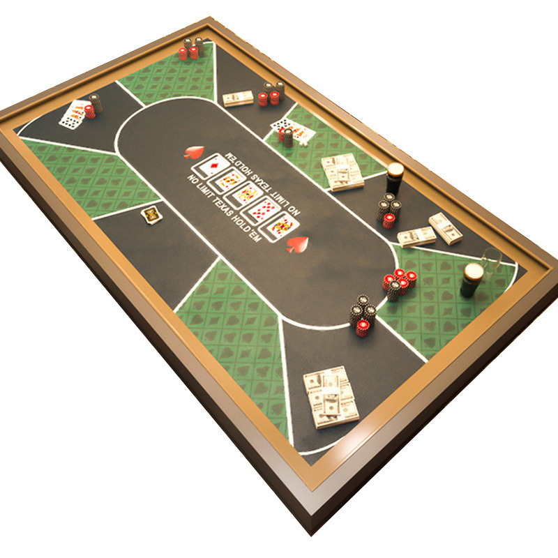 Custom sizes Poker Mat Texas Hold'em Poker Rubber Mat Poker Topper Portable Table Top Layout With Carrying Bag Blackjack Casino