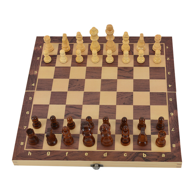 Classic Chess Set with Folding Chess Board and Staunton Chess Pieces for Beginners Kids