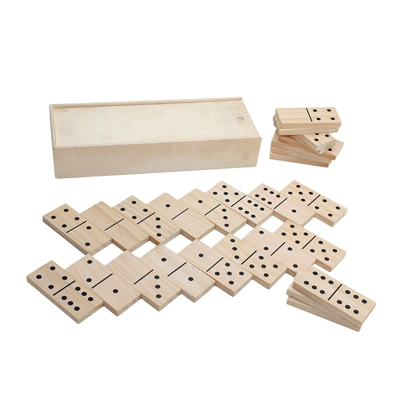 Domino Game with a wooden box set double six can play with your friend on table