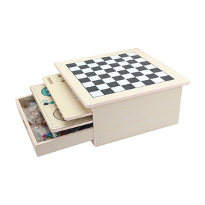 Board Game Set - Deluxe 15 in 1 Tabletop Wood-accented Game Center with Storage Drawer