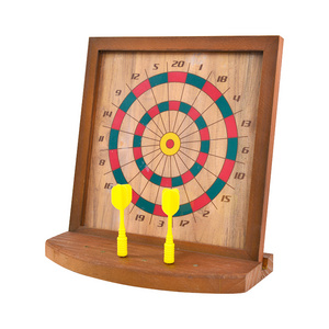 2IN1 Wood Foldable Dart Board Game Tournament Bristle Dartboard and Easy Cabinet with 6 Steel Tip Darts