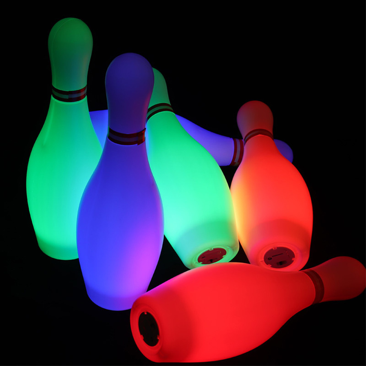 Light up Bowling Ball Toys Set,Bowling Pins Toy Game with 10 Pins & 2 Balls Fun Sports Games for Kids Toddler Indoor