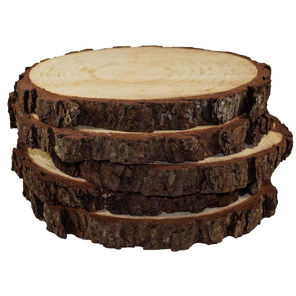 Natural Wood Slices Round Pine Wood Slabs 5 Pack Round Rustic Woods Slices 9