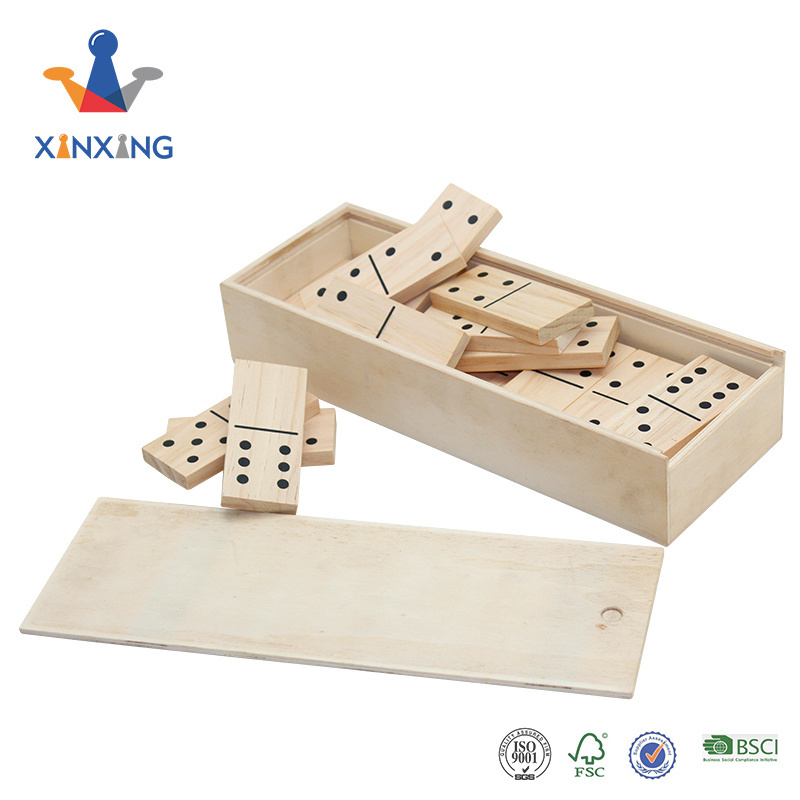 Domino Game with a wooden box set double six can play with your friend on table