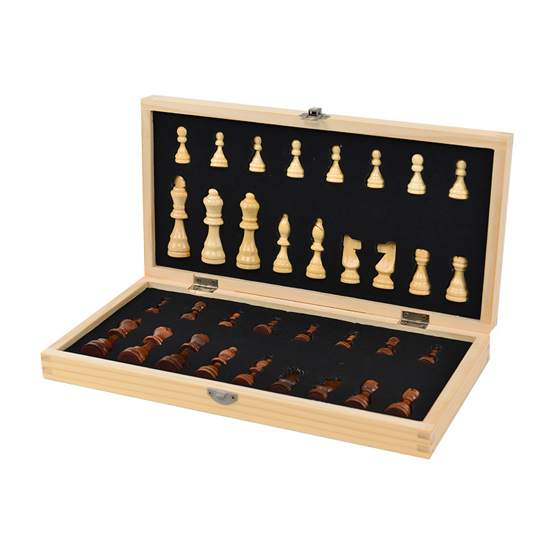 Classic Chess Set with Folding Chess Board and Staunton Chess Pieces ...