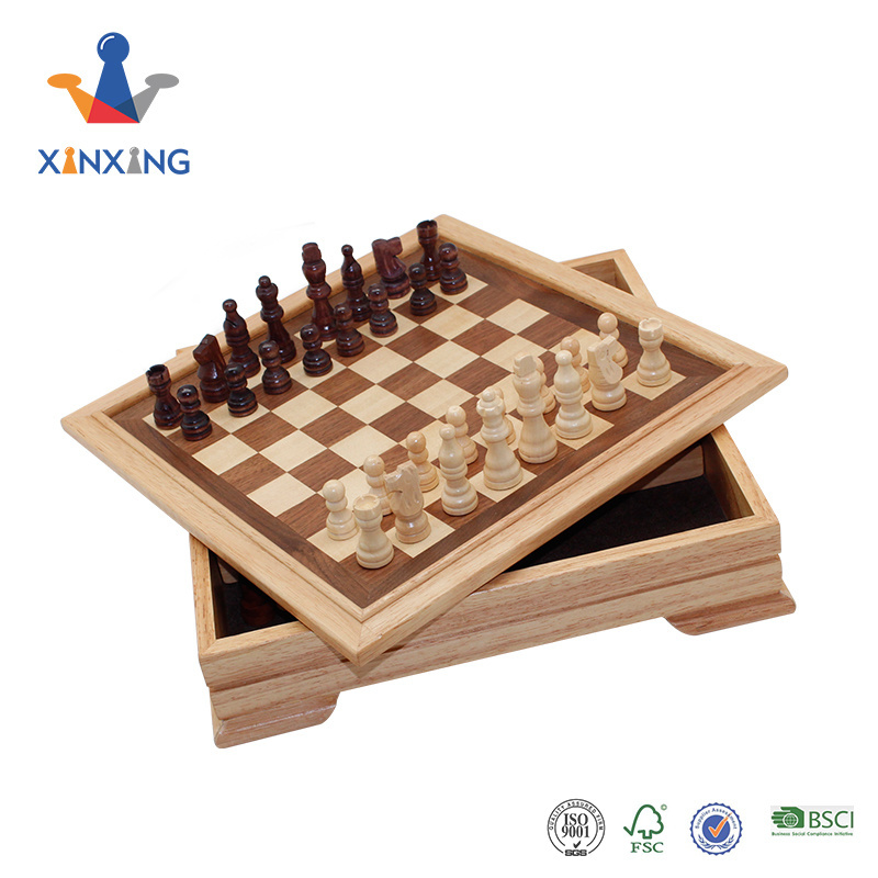 wood chess board 5-in-1 chess backgammon table set