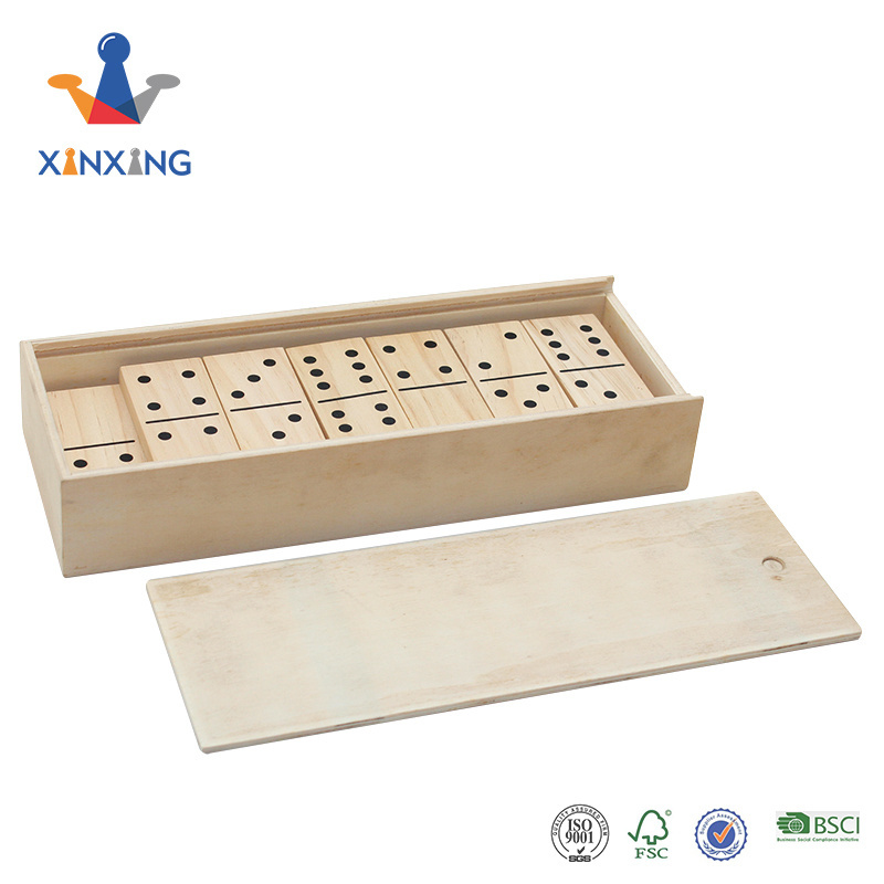 Domino Game with a wooden box set double six can play with your friend on table