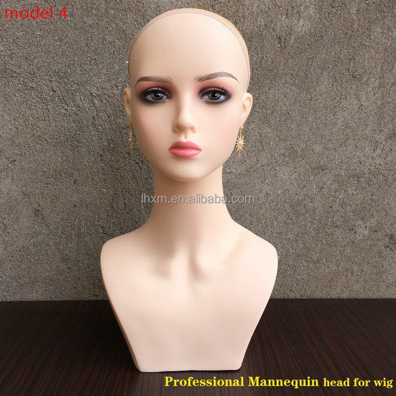 2023 PVC Female Mannequin Head Asian Mannequin Head Realistic Mannequin Heads with Shoulders for Display