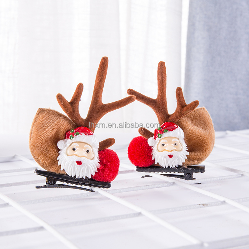 New Arrived Delicate Elk Ear Hair Hoop Cute Snowman Bell Mushroom Hair Clip Set for Christmas Product