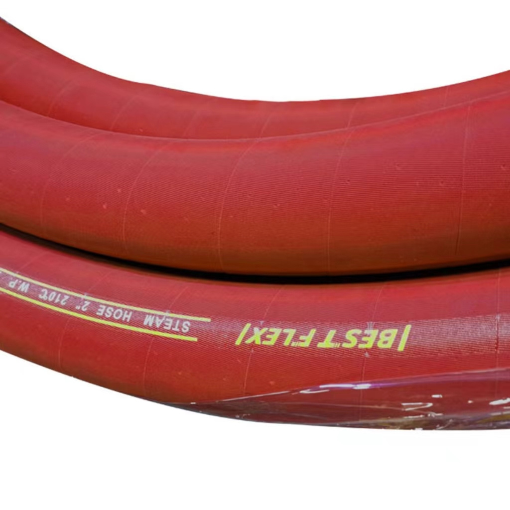 Hypass 211 270Psi Chlorinated Butyl Braided Steam Pipe for Shipyards, Chemical Plants and Industrial Applications 5/8